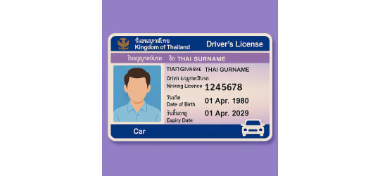 Vernieuwing van Thaise autorijbewijzen